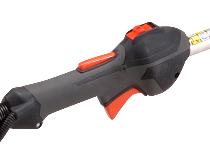 In-line handle with rubber grip